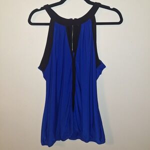 City Chic Royal Blue and Black Blouse Size Small
